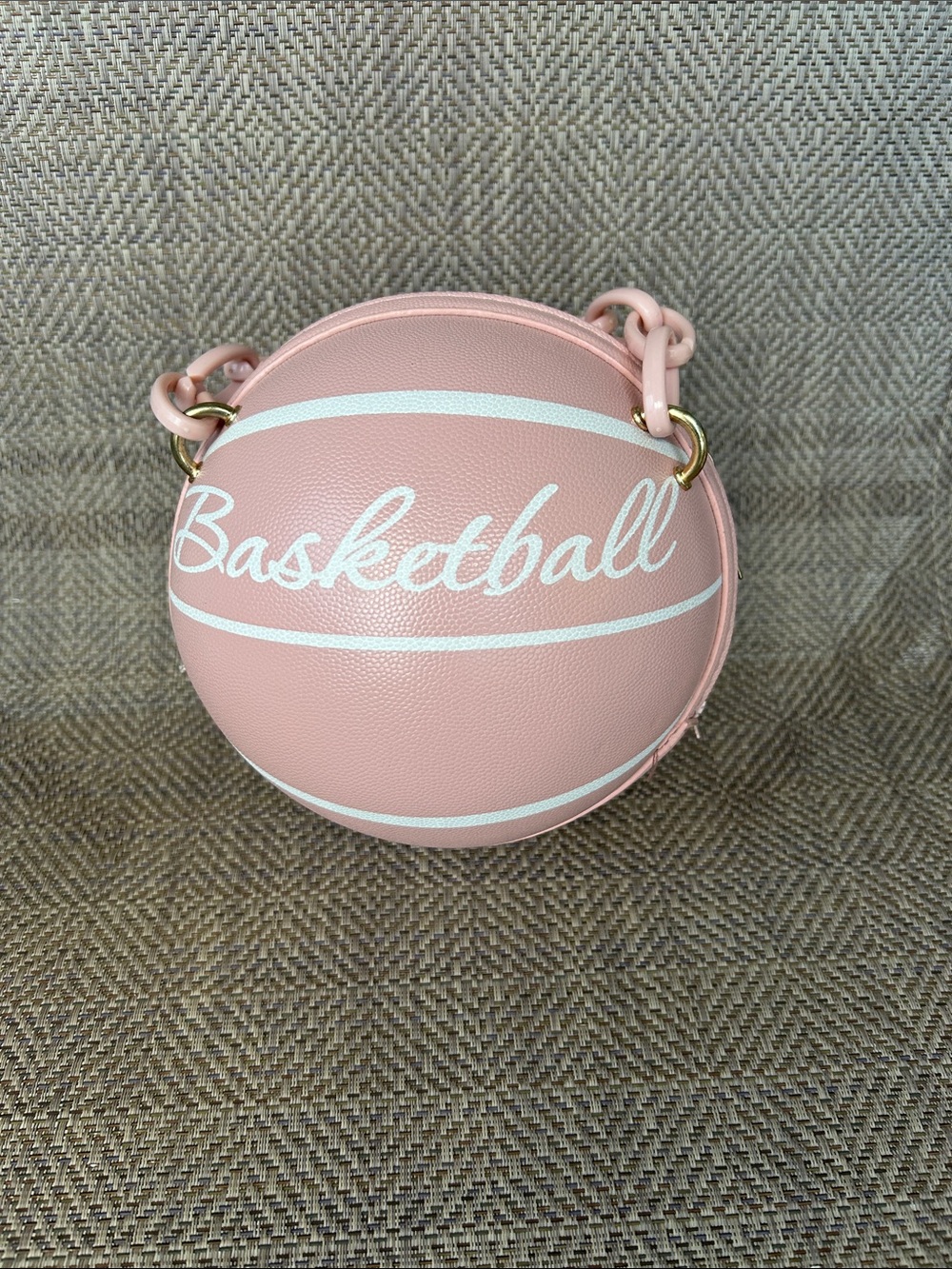 Pink Basketball faux leather Bag - Women. Statement piece.